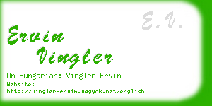 ervin vingler business card